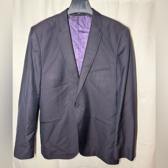 Ted Baker Purple Pinstrip Wool Silk Blend Blazer Jacket 40R